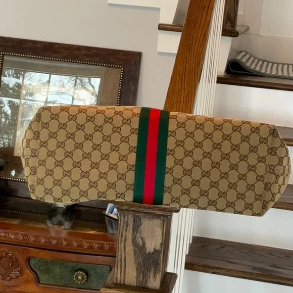 Beige Monogram Canvas Tote Bag - Picture 5 of 9